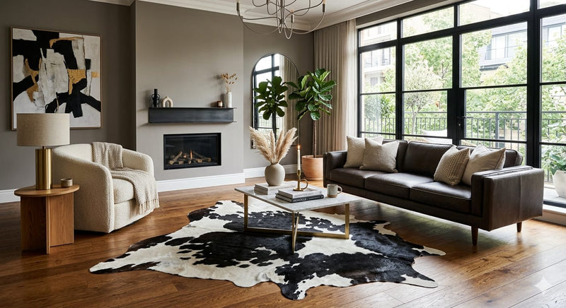 How to Choose the Perfect Cowhide Rug for a Luxury Living Room