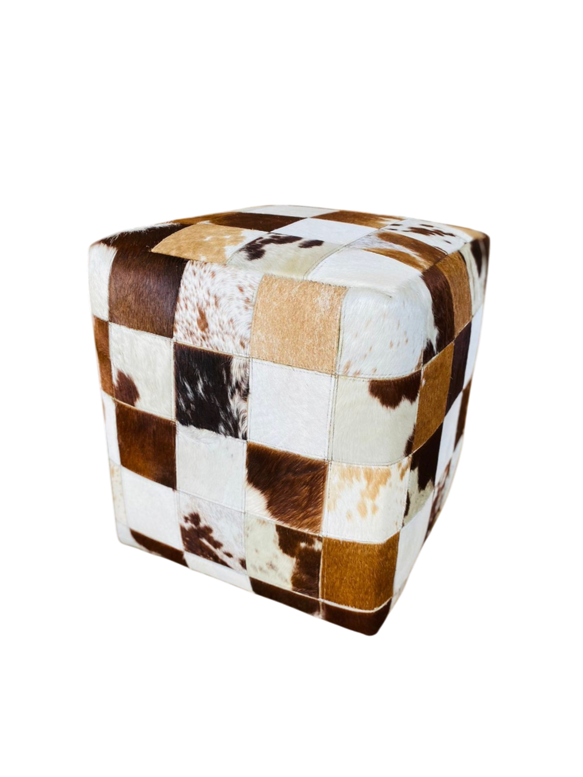 Authentic Nguni Cowhide Ottoman – THS10034 ( 40mm X 40mm X 47mm)