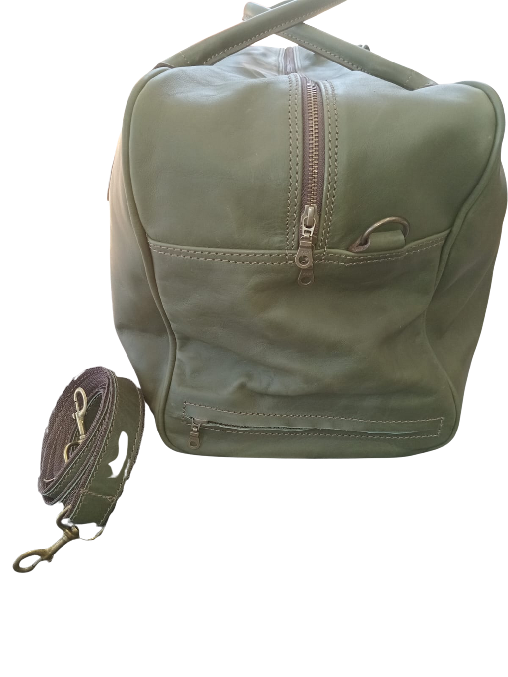 LEATHER OVERNIGHT DUFFEL BAG