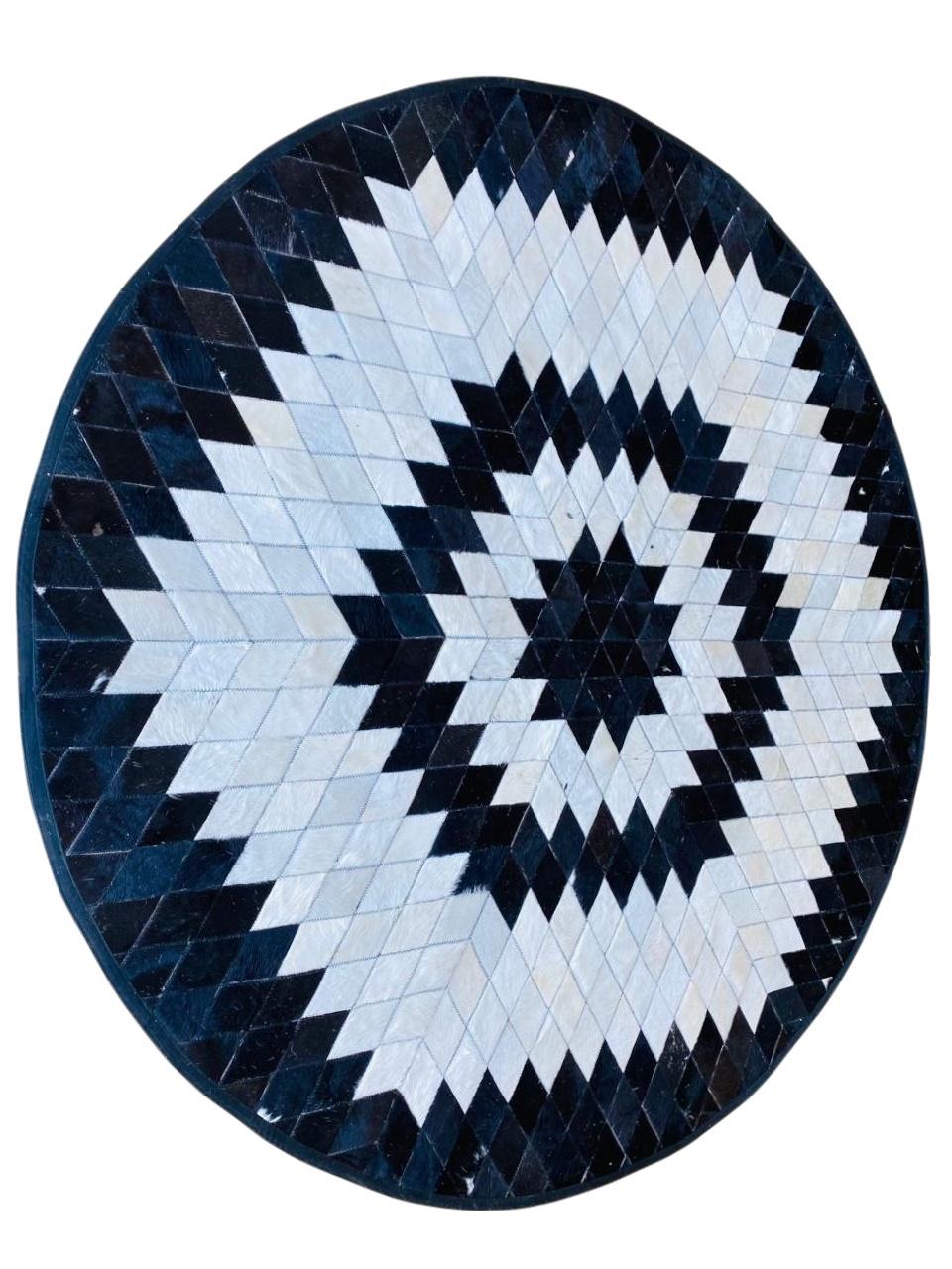 Black and White Nguni Cow Hide Designer Rug/Carpet