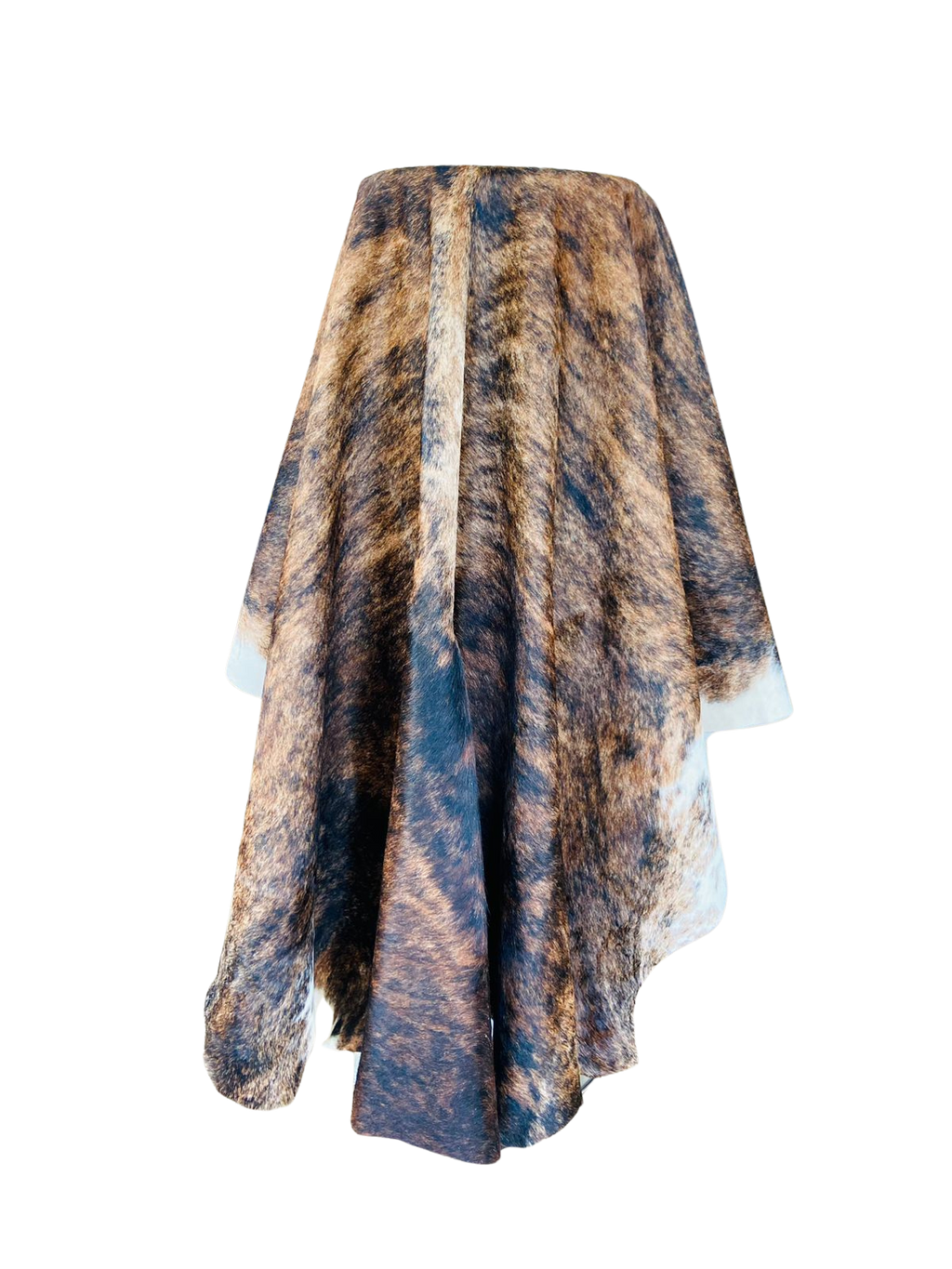 Brown and white Brindle cowhide rug 