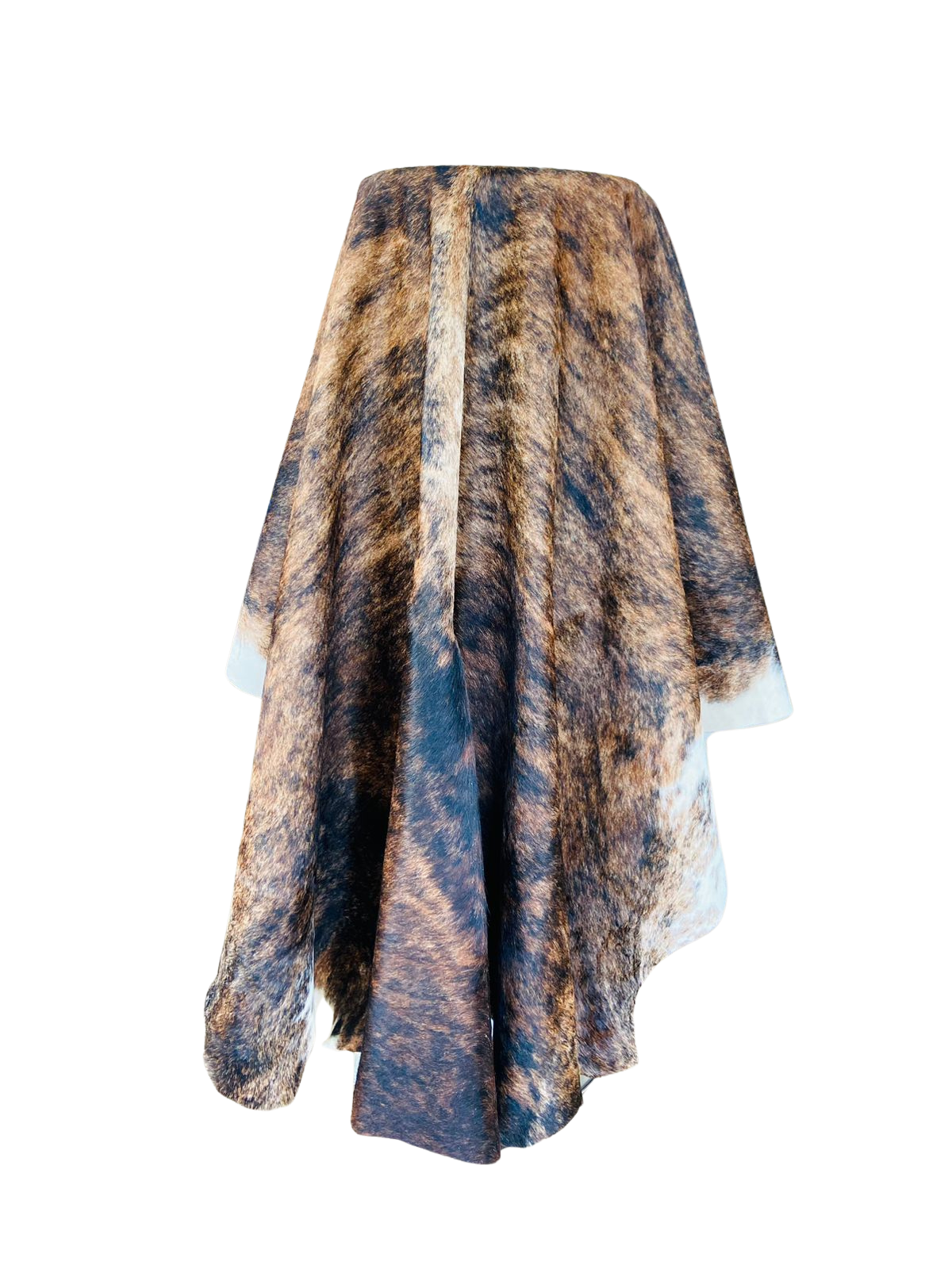 Brown and white Brindle cowhide rug 