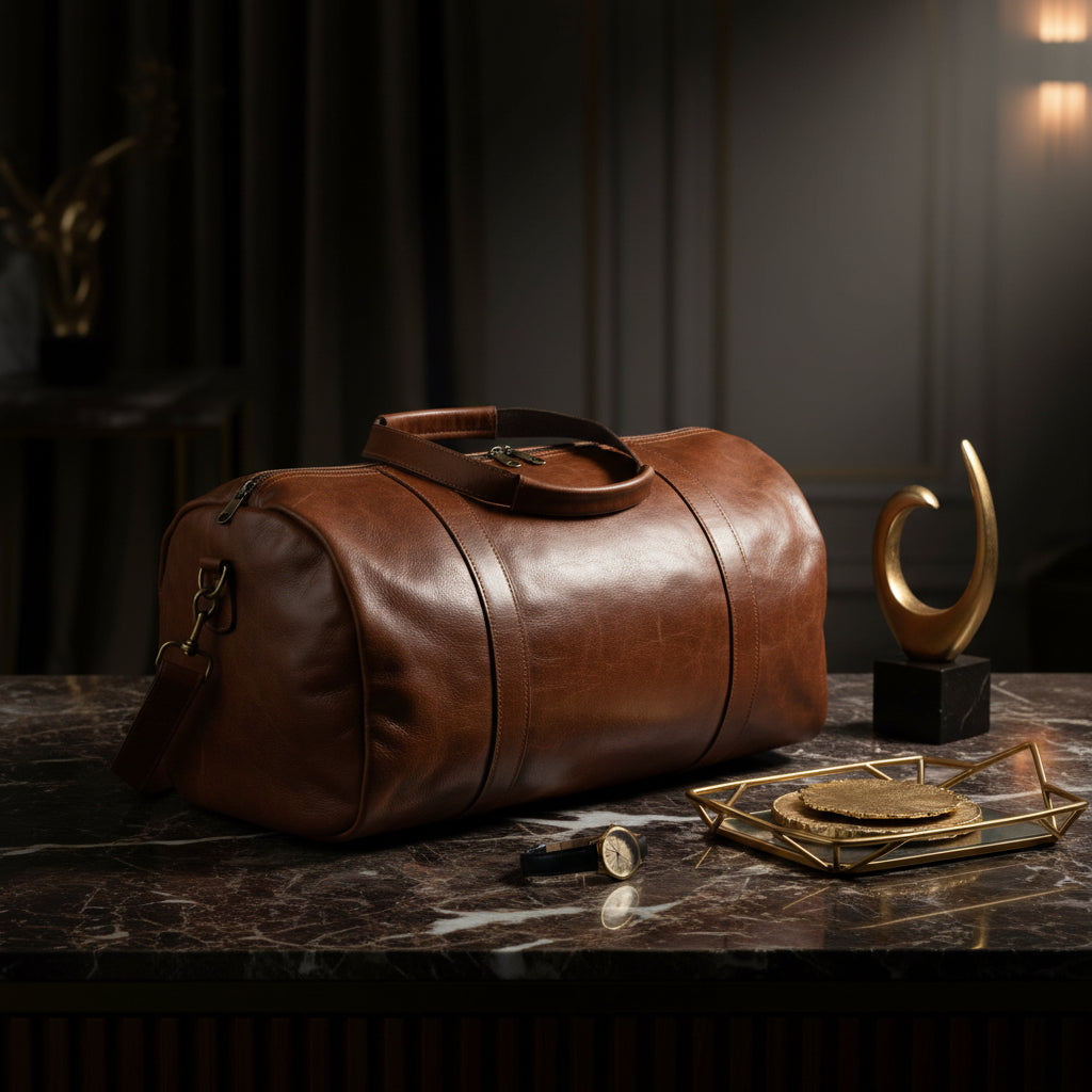 Round Leather Sports Duffel Bag | The Hide Shop Fourways