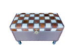 Checkered patterned ottoman 
