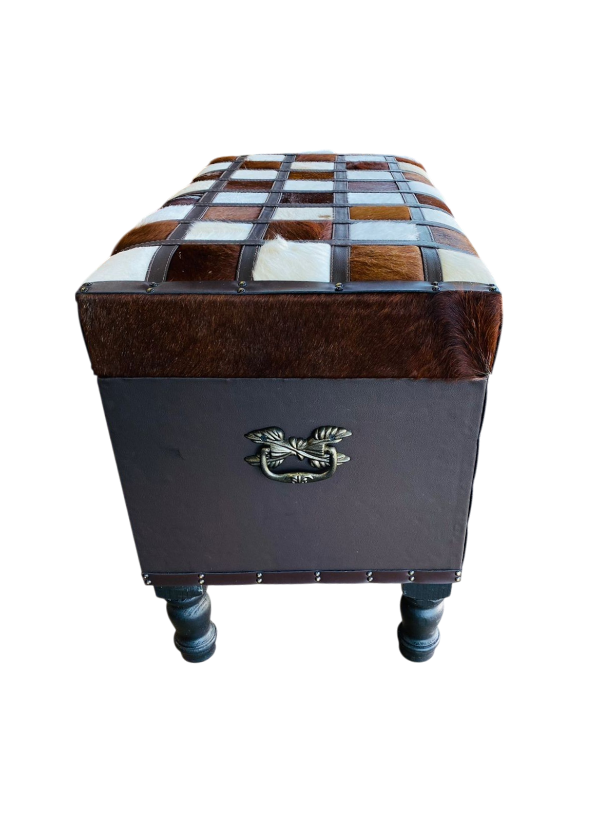 Stool with checkered top 