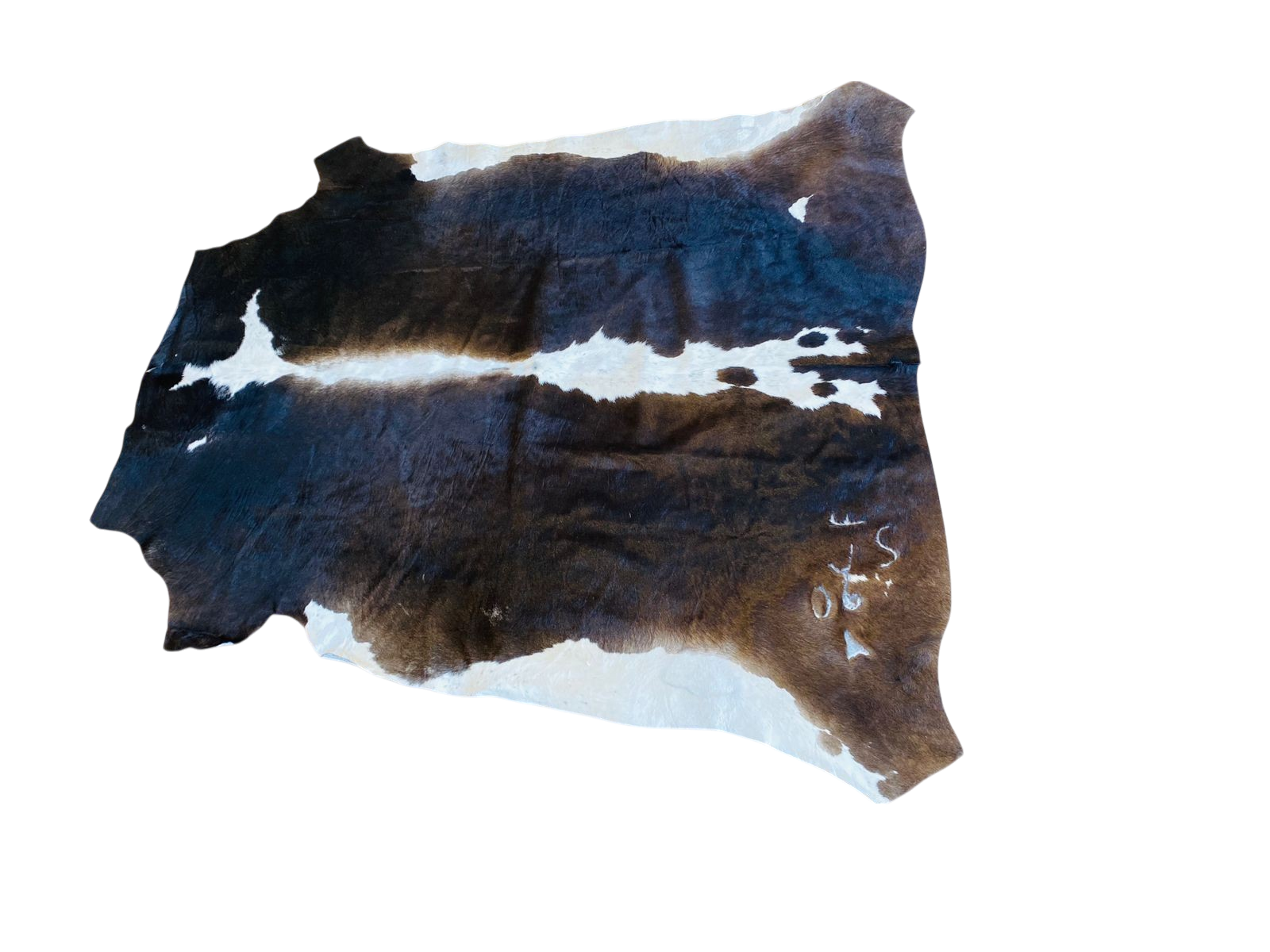 Nguni Dark Brown and White Cow Hide Rug 1,65m X 1,45m -THS10112