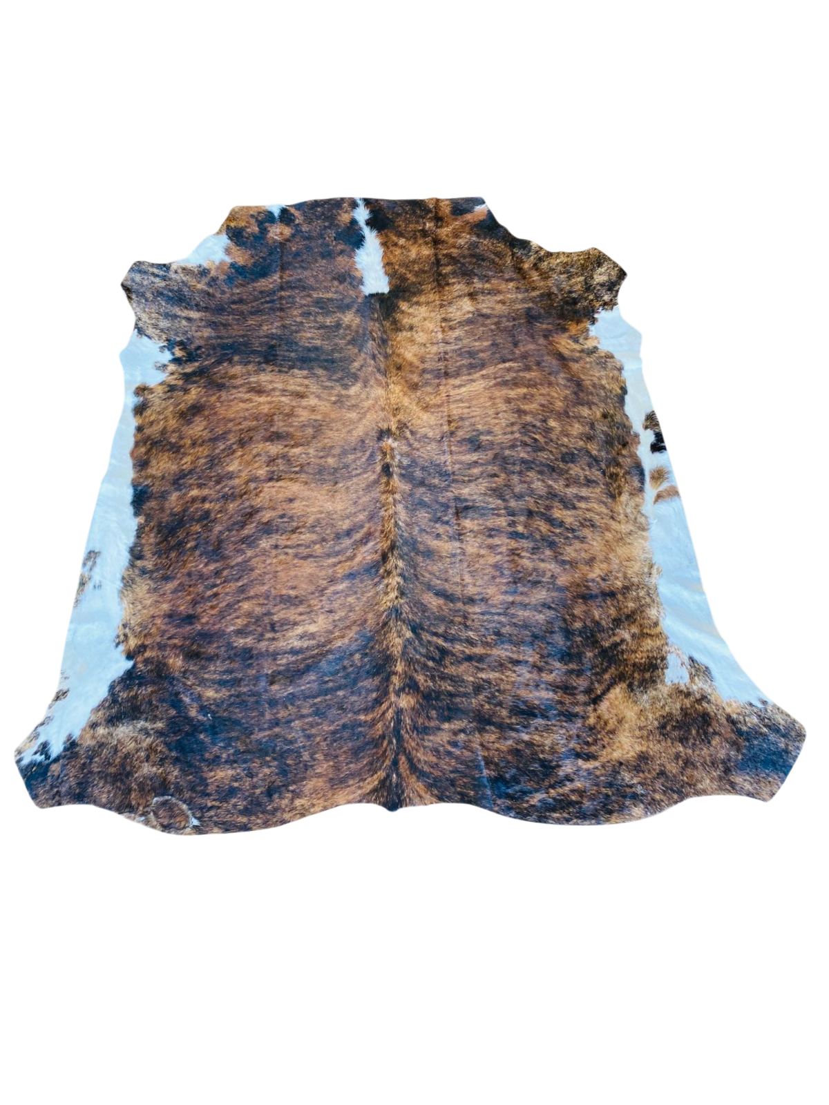 Nguni White ,Black ,Dark Brown and Light Brown Cow Hide Rug 2,07m X 1,75 m- TSH10120