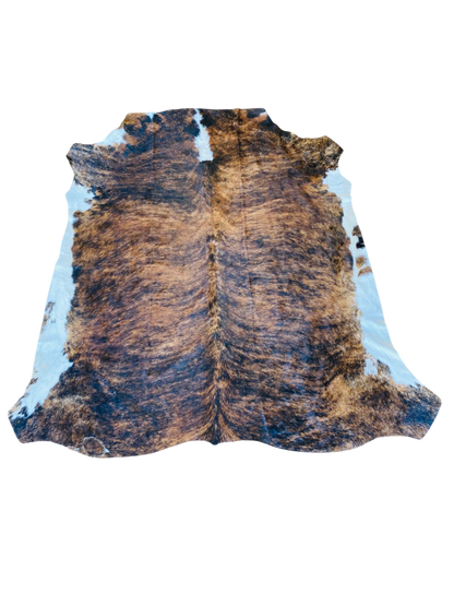 Nguni White ,Black ,Dark Brown and Light Brown Cow Hide Rug 2,07m X 1,75 m- TSH10120