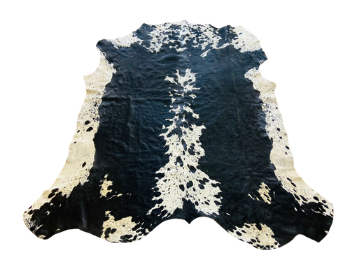 Black and white cowhide rug 