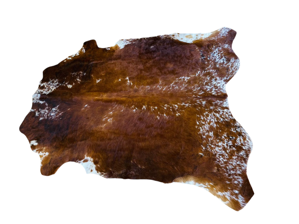 Brown and White cowhide rug the hide shop