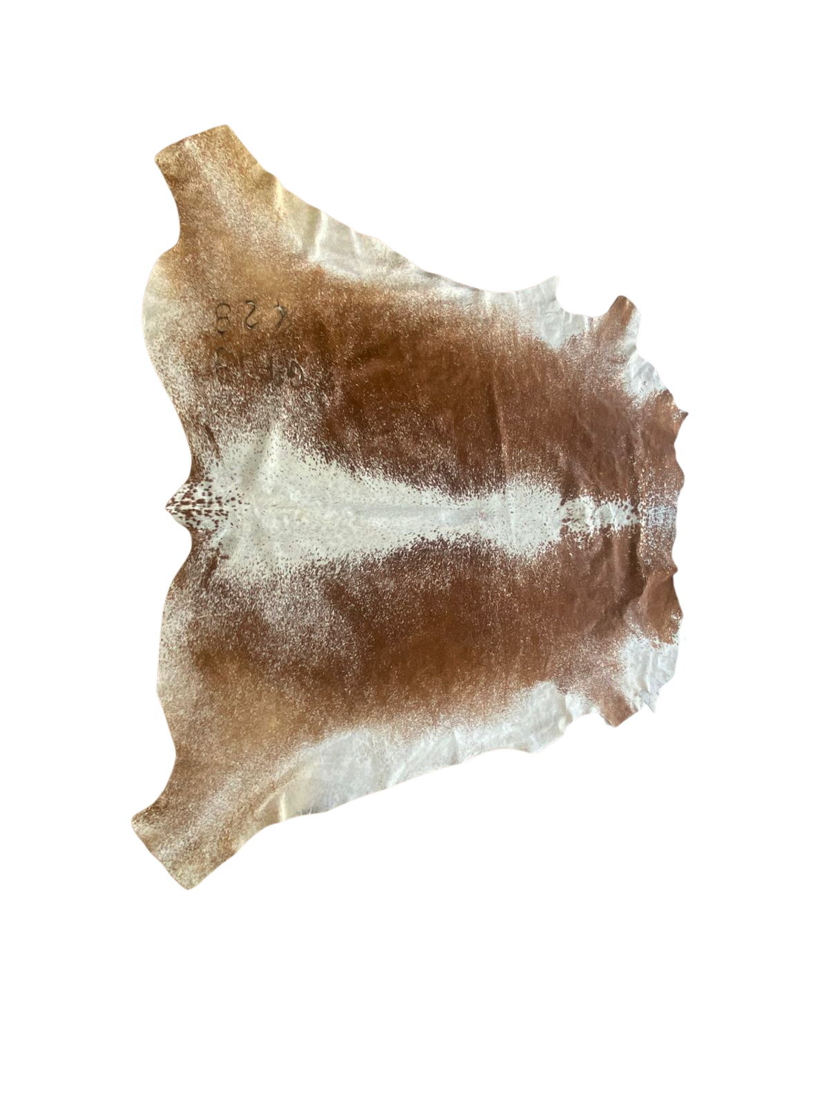 Hides of brown and white cowhide 