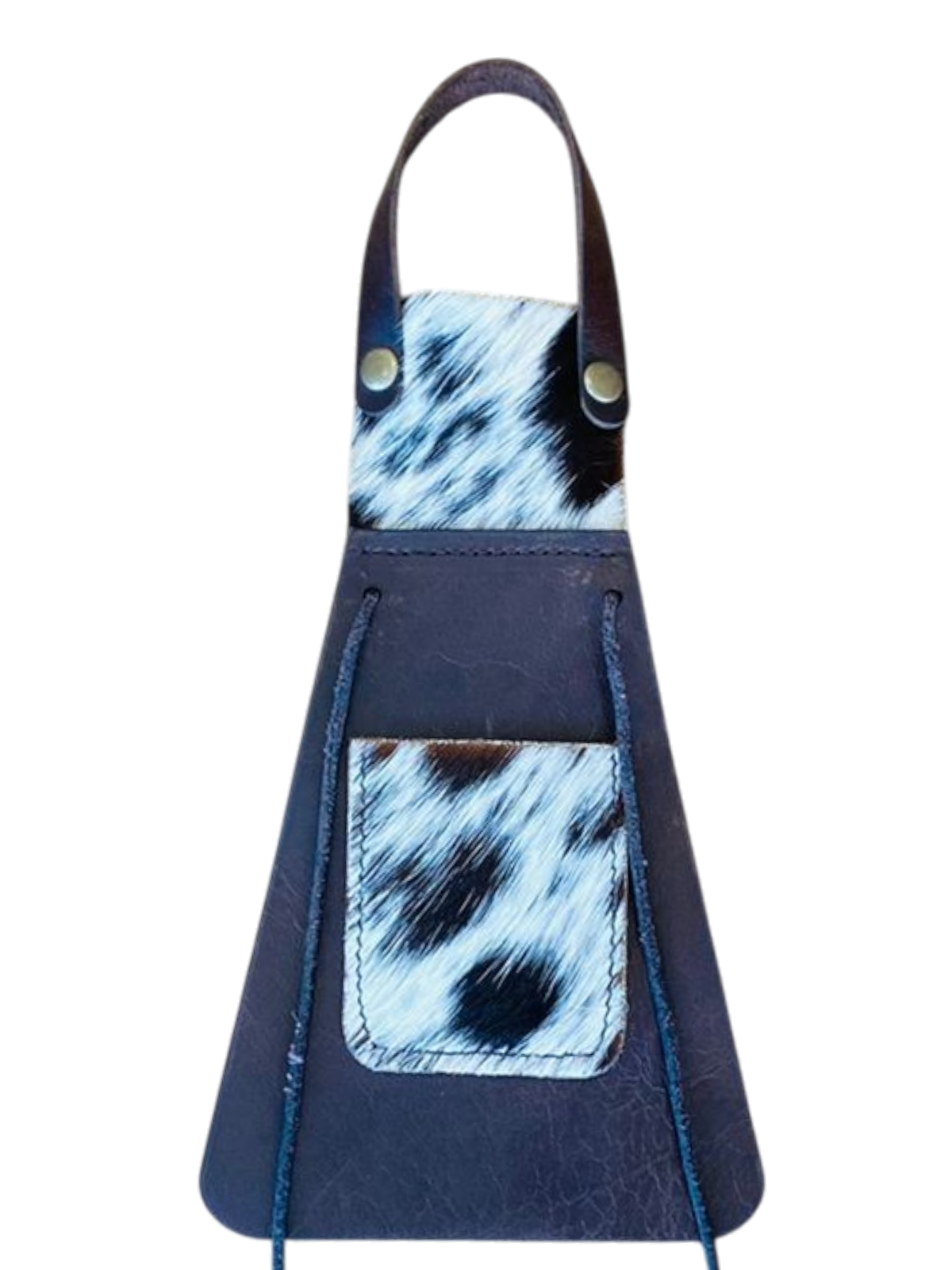 black apron with cowhide pattern 