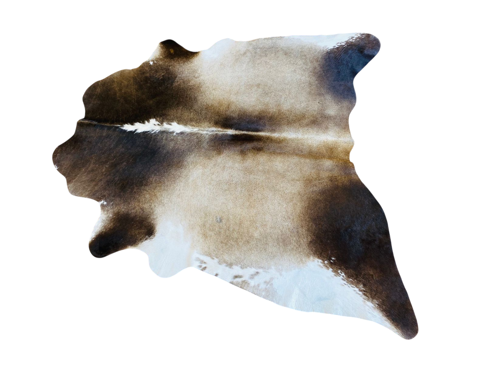 Nguni  White ,Dark Brown and Light Brown 1,90m X 1,45m - TSH10114