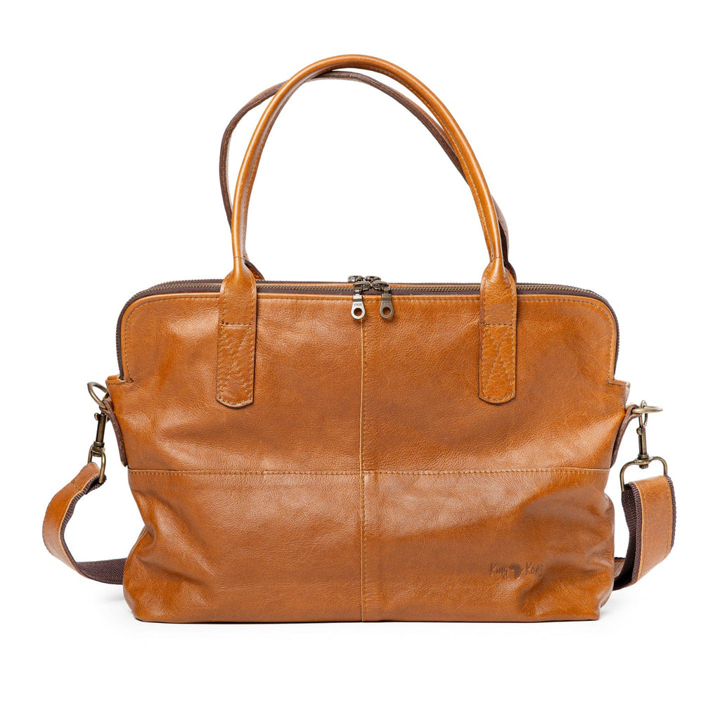 KINGKONG LEATHER 15inch DOUBLE LAPTOP BAG