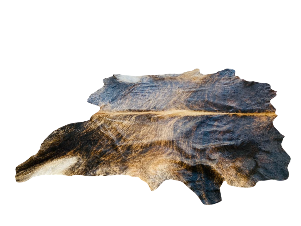 Nguni White ,Black ,Dark Brown and Light Brown Cow Hide Rug 1,87m X 1,67 m AS 6607