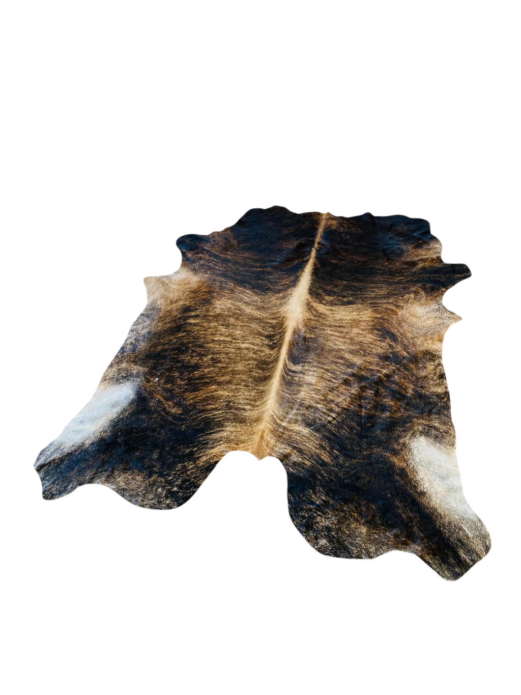 Nguni White ,Black ,Dark Brown and Light Brown Cow Hide Rug 1,87m X 1,67 m AS 6607