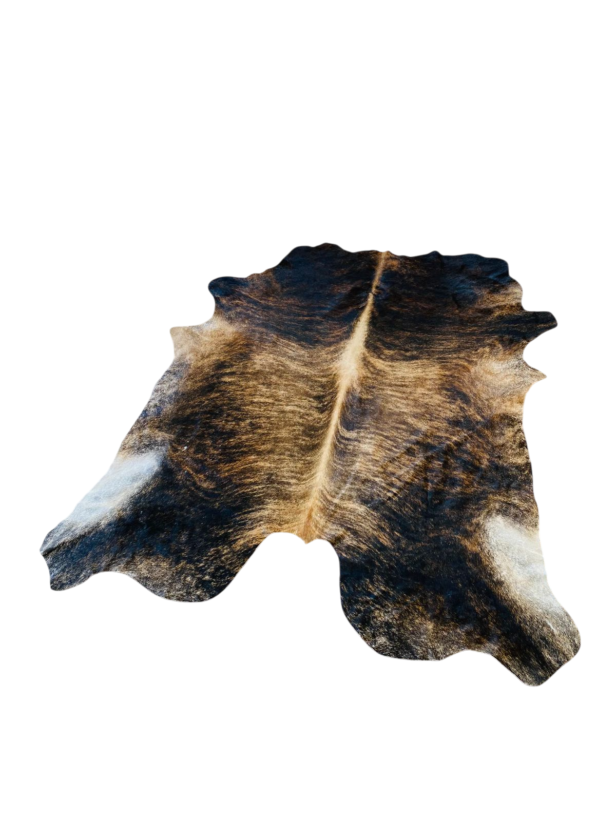 Nguni White ,Black ,Dark Brown and Light Brown Cow Hide Rug 1,87m X 1,67 m AS 6607