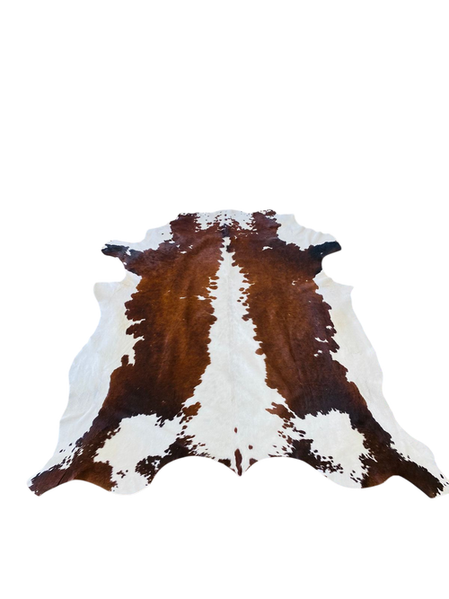NGUNI CHOC BROWN AND WHITE COWHIDE RUG 2.20 x 1.70 AAS 772