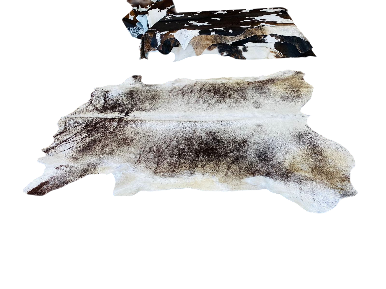 NGUNI WHITE AND BROWN COWHIDE RUG 2m x 1,65m AAS 7735