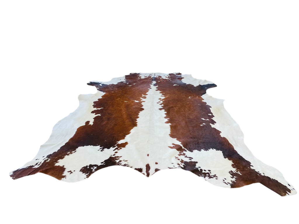 NGUNI CHOC BROWN AND WHITE COWHIDE RUG 2.20 x 1.70 AAS 772
