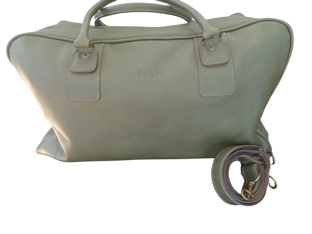 LEATHER OVERNIGHT DUFFEL BAG