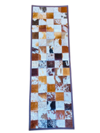 cow hide patchwork table runner  