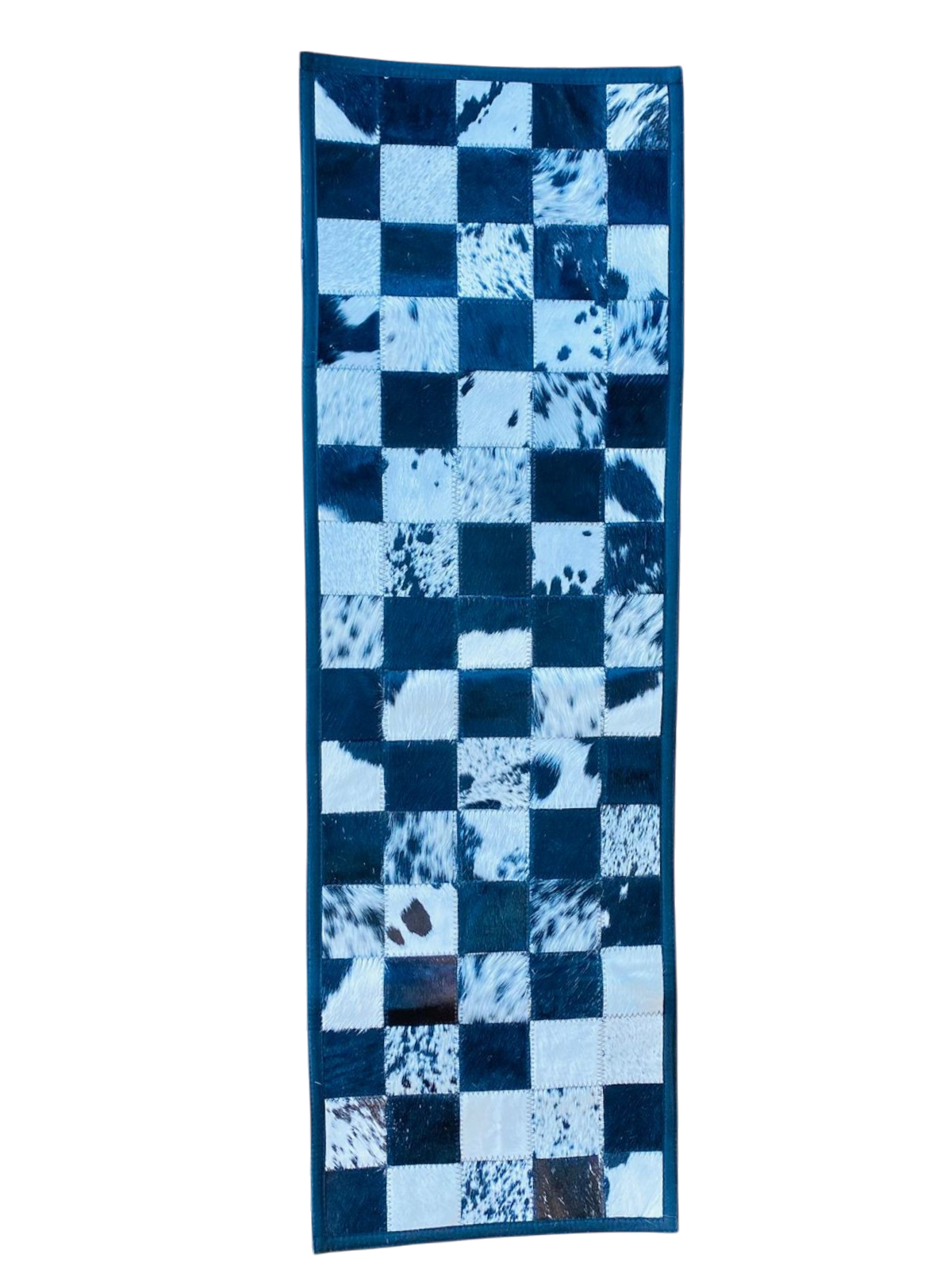 cow hide patchwork table runner  
