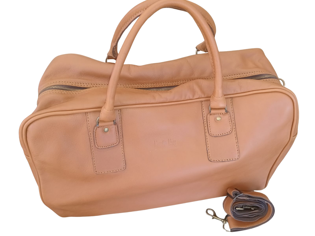 LEATHER OVERNIGHT DUFFEL BAG